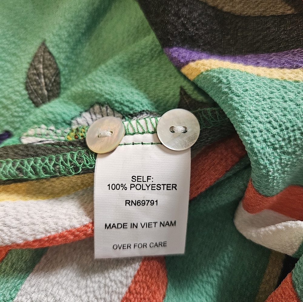 Fig and Flower Colorful Striped Blouse Sz 2X Crepe Material Euc - Picture 5 of 8